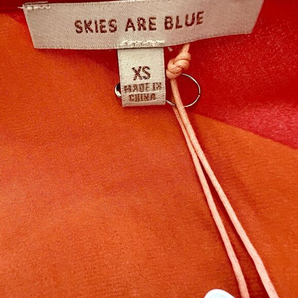 Skies are Blue Iliana Tiered Pink Colorful Maxi Dress Size Small Puffy Sleeve - Picture 14 of 16